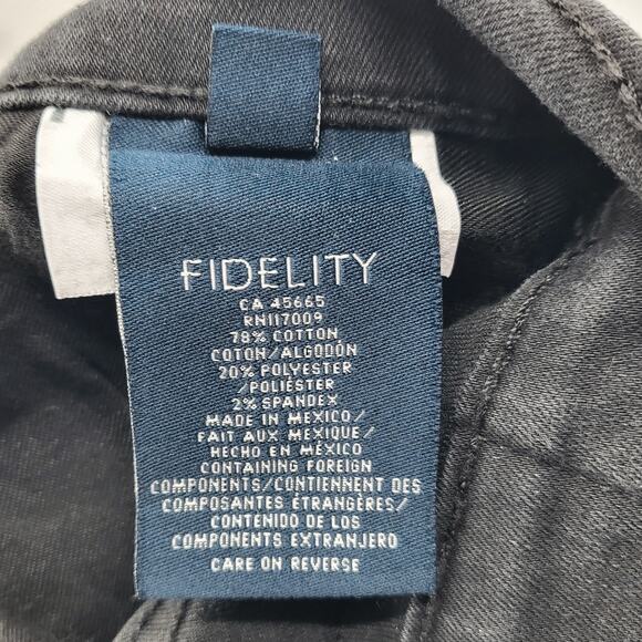 Fidelity Denim Torino Black Slim Jeans 5-Pockets Zipper Button Fly Men's Size 38 - Picture 9 of 11